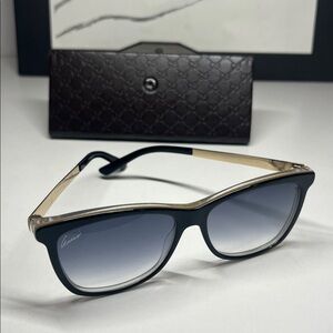 Gucci GG 3675/S 4WJYY Black Emboss Gold Sunglasses Frames 56-15 140 Italy